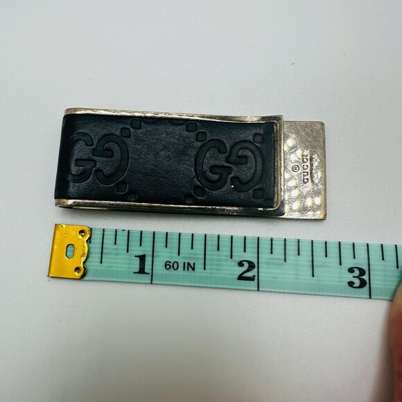 Gucci Guccissima GG Monogram Sterling Silver Money Clip Italy - Picture 4 of 6